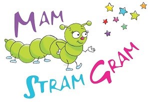 chenille verte dessin avec logo mamstramgram